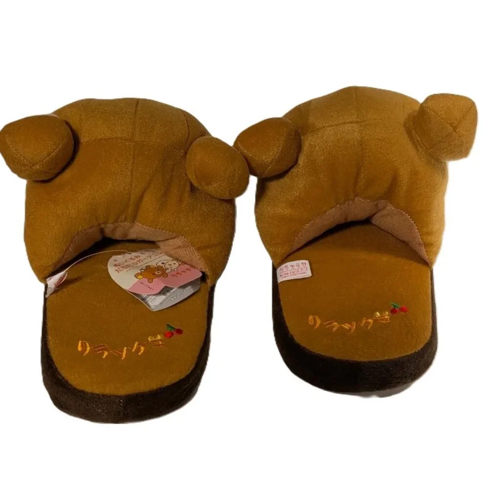 Bear Plush Slippers Kids Toddler Closed Toe Cozy Indoor Shoes 7.5”